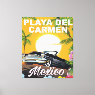 Playa del Carmen mexikansk bil reser affisch Canvastryck