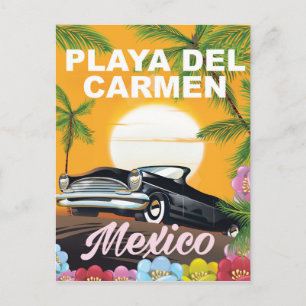 Playa del Carmen Mexikanska bilreseaffisch Vykort