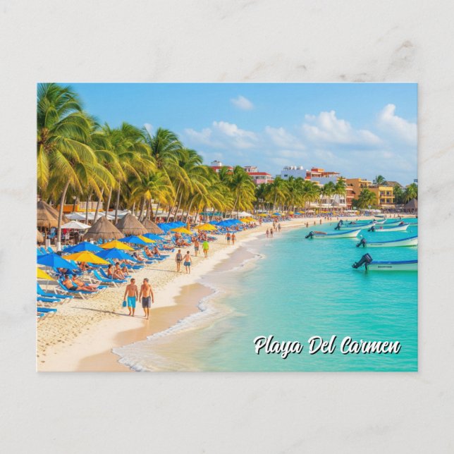 Playa Del Carmen Mexiko Resa Strand Vykort (Framsida)