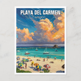 Playa Del Carmen Mexiko Resa Strand Vykort