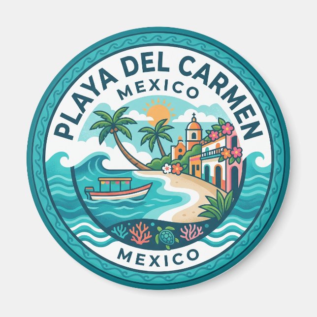 Playa del Carmen-stranden Mexiko Magnet (Framsidan)
