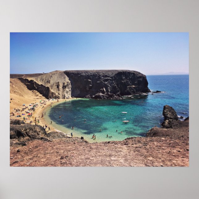Playa del Papagayo, södra Kusten av Lanzarote Poster (Framsidan)