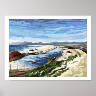 Playa del Rey Lagoon. Vattenfärg efter Jenn Stree Poster