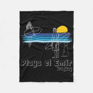Playa El Emir Uruguay, Surfing Beach Surf Guy Girl Fleecefilt