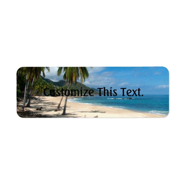 Playa Los Caballos Blue Returadress Etikett (Framsidan)