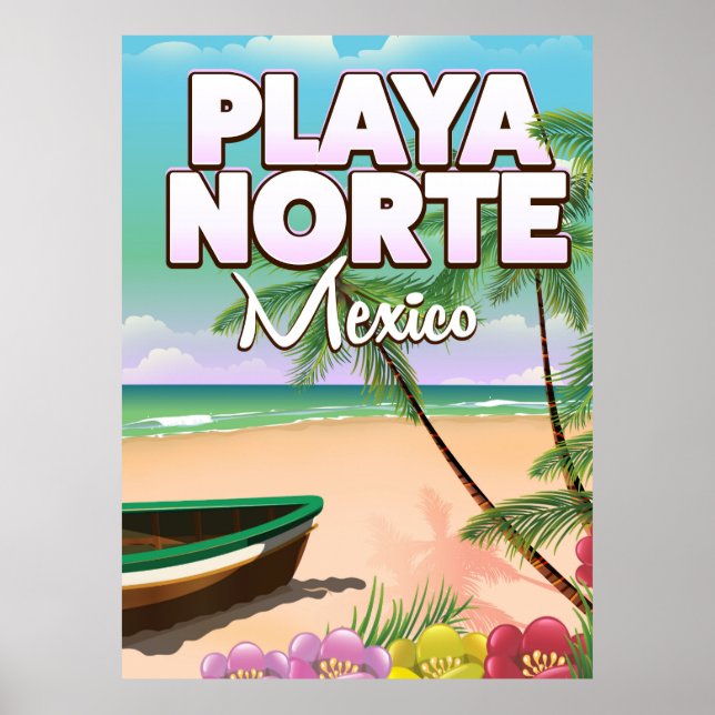 Playa Norte Mexican-stranden poster (Framsidan)
