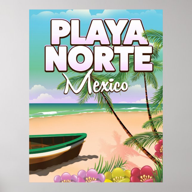 Playa Norte Mexican-stranden poster (Framsidan)
