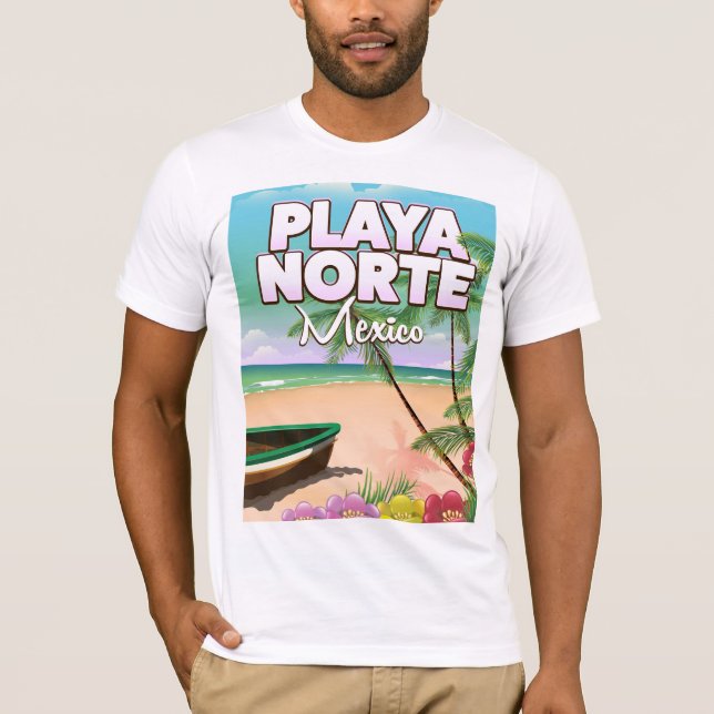 Playa Norte Mexican-stranden poster T-shirt (Framsida)