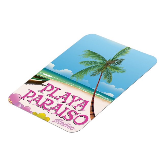 Playa Paraiso Mexiko Beach affisch Magnet (Vänstra Sidan)