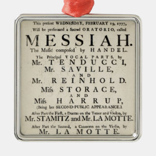 Playbill som annonserar en kapacitet julgransprydnad metall