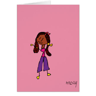 Playdate flicka hälsningskort