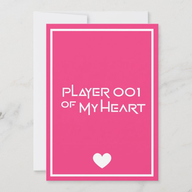 "Player 001 of my heart" love card Julkort (Framsida)