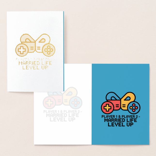 Player 1 & 2 Married Gamer Folierat Kort (Display)