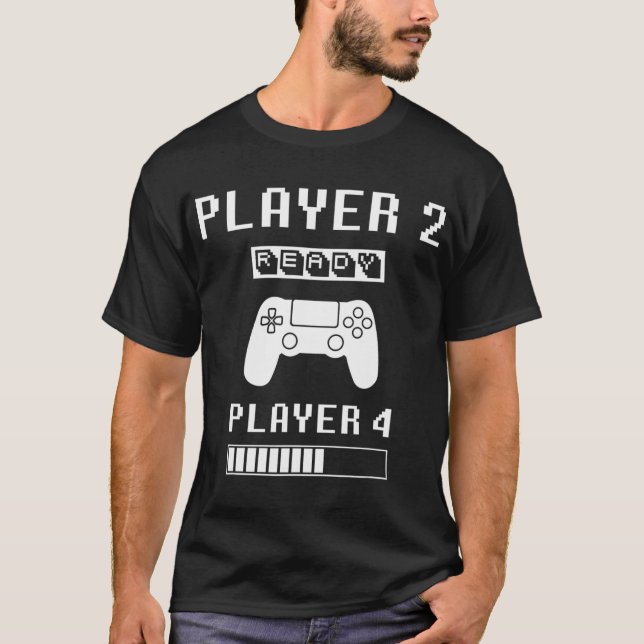 Player 1 Player 2 redo Player 4 läser in.. pregna T Shirt (Framsida)