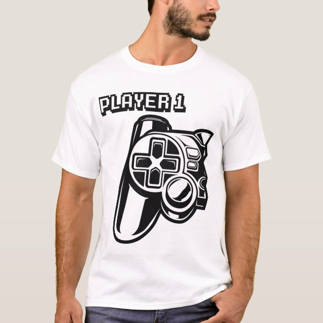 Player 1 Player 2-spelarpar T Shirt (Framsida)