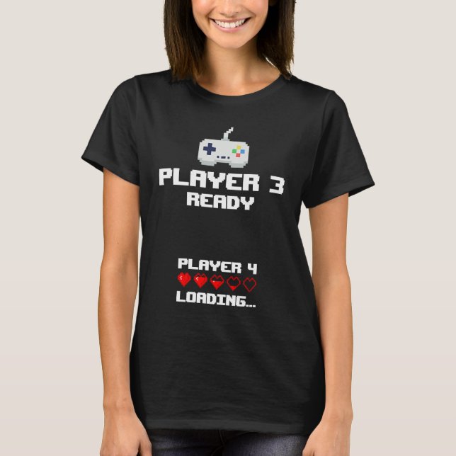Player 3 Player 4 Loading  Gamming New Baby T Shirt (Framsida)