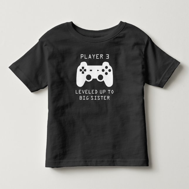 Player 3 uppdelad till storebror/Big Sister T Shirt (Framsida)