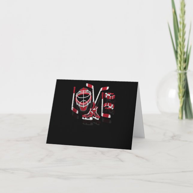 Player Goalie Ice Hockey Heart Apparel Kort (Framsida)