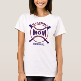 Player Namn Blue Baseball Mamma T-Shirt