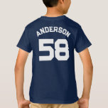 Player Namn och Number Sports Jersey T Shirt<br><div class="desc">Denna t-shirt med eget namn och nummer skulle vara en underbar gåva till alla idrottsspelare och fläkt! Den fetstilta designen med ett stort tal kommer säkert att stå ut.</div>