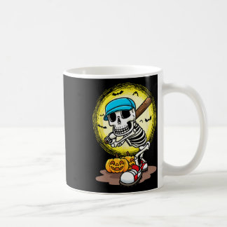 Player Skeleton Softball Halloween Kids Boys Kaffemugg