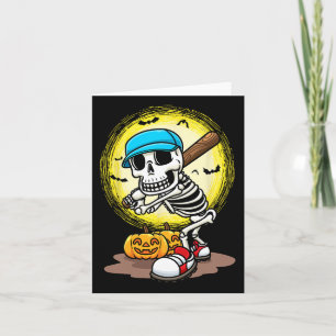 Player Skeleton Softball Halloween Kids Boys Kort