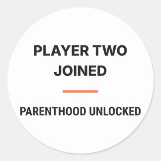 Player Two Joined Parenthood Unlocked Sticker Runt Klistermärke