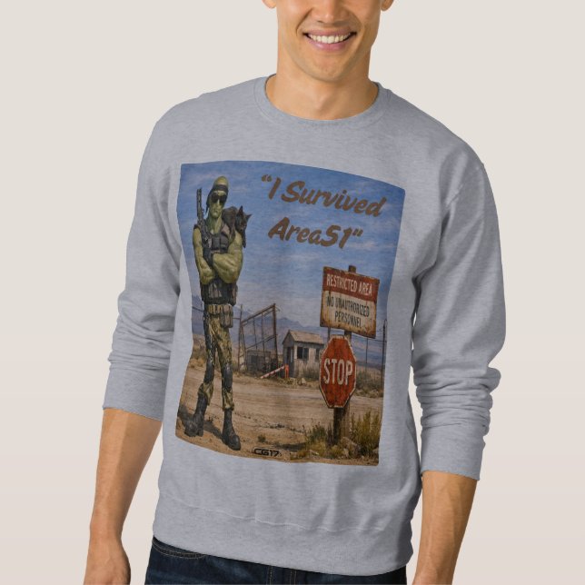 Playera Area51 -I survived Area51 Lång Ärmad Tröja (Framsida)