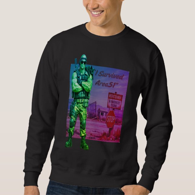 Playera Area51 -I survived Area51 Lång Ärmad Tröja (Framsida)