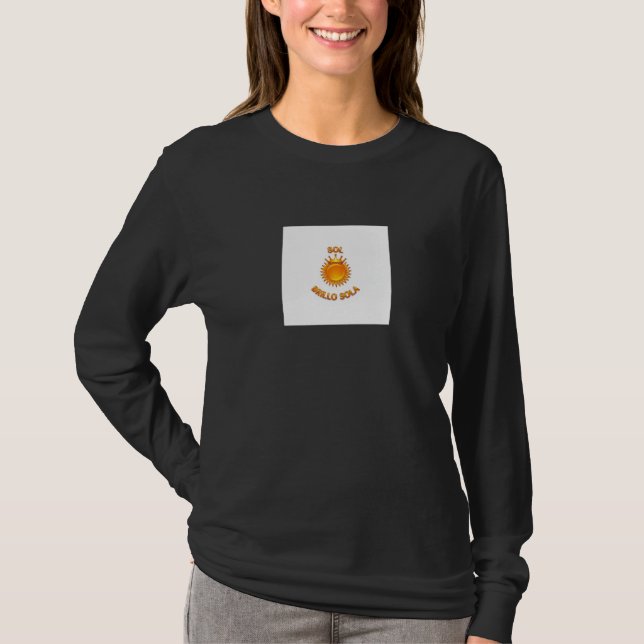 Playera Básica de Manga Larga “Sol Brillo Sola” T Shirt (Framsida)