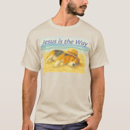Playera Beach with a Hat - "Jesus is the Way" T Shirt