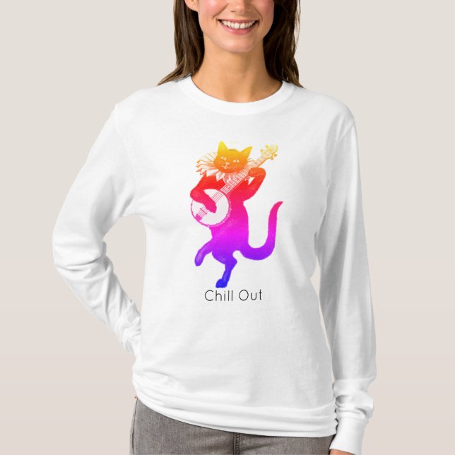 Playera Cats básica de mangas largas para mujer T Shirt (Framsida)