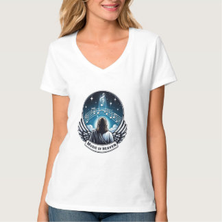 Playera con cuello en V con punto de jersey T-Shir T Shirt