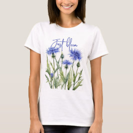 playera con flores azules, diseño floral azul t shirt