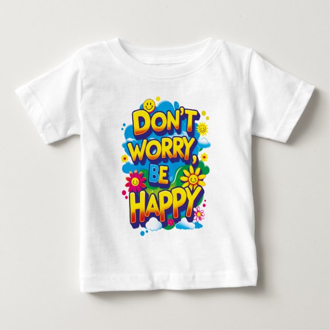 Playera con punto de jersey Don't Worry, Be Happy T Shirt (Framsida)