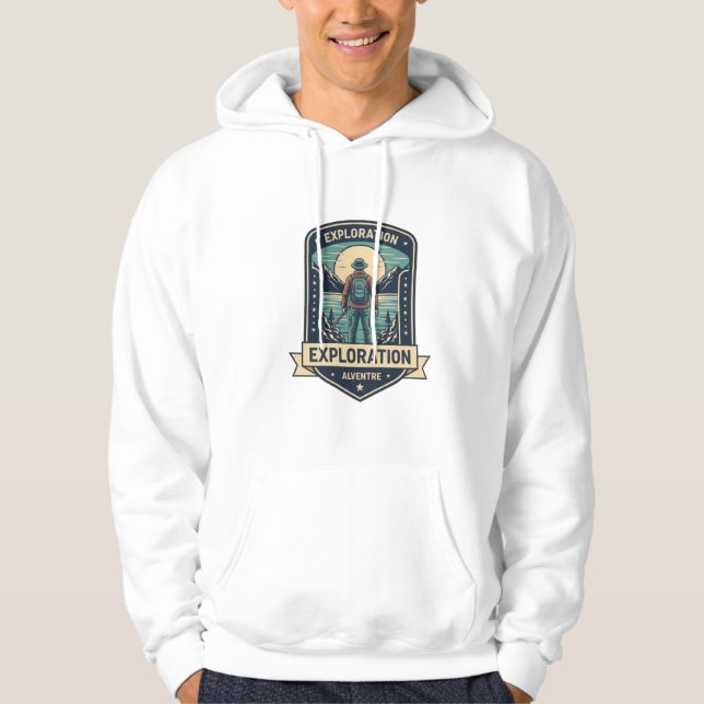 Playera de Aventura "Exploration"  Hoodie (Framsida)