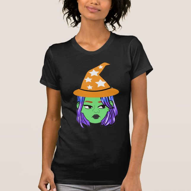 Playera de Halloween, Bruja enojada T Shirt (Framsida)