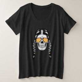 Playera de Halloween con Calavera y Trenzas T Shirt