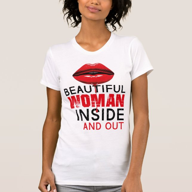 Playera de punto de jersey Beautiful Woman T Shirt (Framsida)