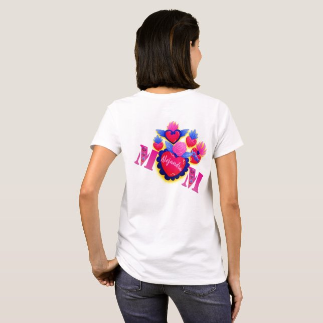 Playera "MOM Corazón Mexicano" – Editable nombre T Shirt (Hel baksida)
