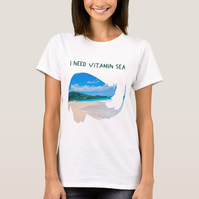 playera ola de agua y peces, fluye como el agua t shirt (Framsida)