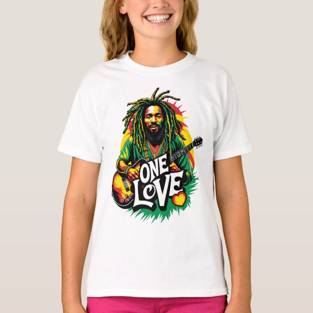 Playera One Love el Rey del Reggae T Shirt (Framsida)
