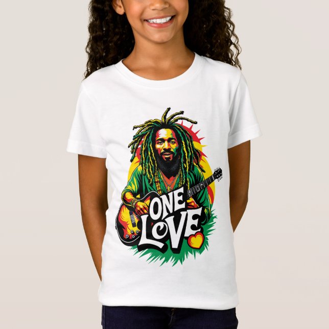 Playera  One Love el Rey del Reggae T Shirt (Framsida)