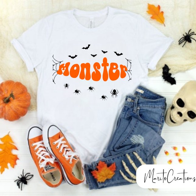 Playera Retro Groovy Halloween Spooky VibesT-Shirt T Shirt (Skapare uppladdad)