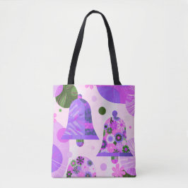 Playful Abstract Floral Circles Tote Bag Tygkasse
