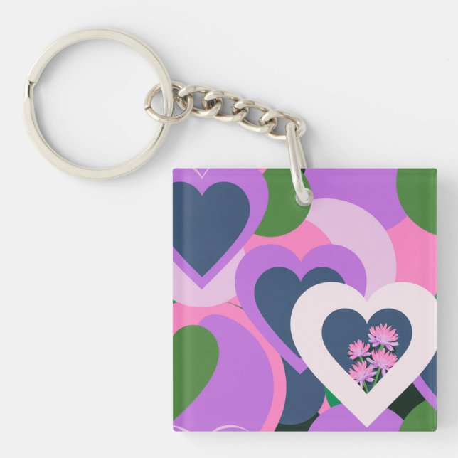 Playful Abstract Heart Acrylic Keychain (Framsidan)