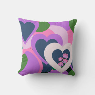 Playful Abstract Heart Throw Pillow Kudde