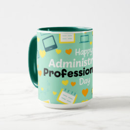 Playful Admin Day Calendar Laptop Heart Art Mugg