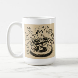 Playful Animals in Traditional Japanese Scroll-Sty Kaffemugg