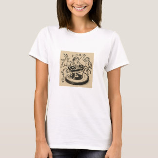Playful Animals in Traditional Japanese Scroll-Sty T Shirt